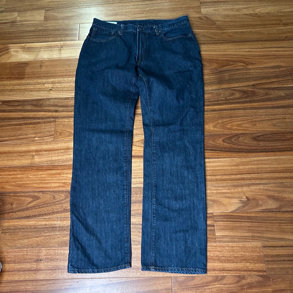 Gap Mens Standard Fit Straight Leg Dark Wash Indigo Denim Jeans 36x34‎